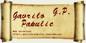 Gavrilo Papulić vizit kartica